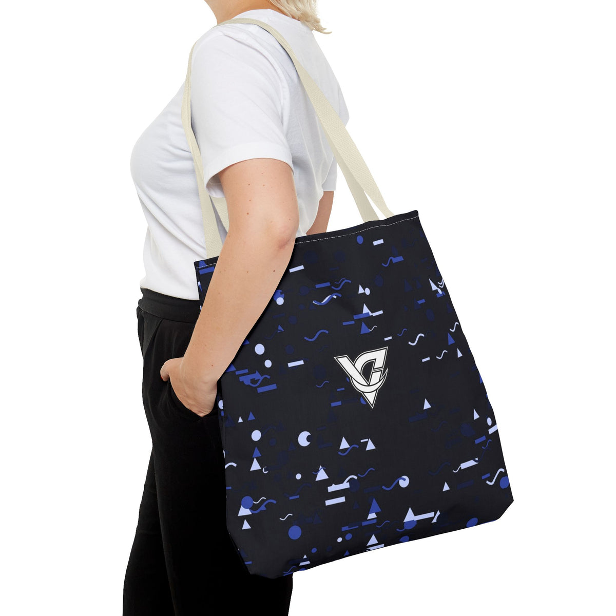Midnight Confetti Tote Bag — All-Over Print Gym & Everyday Tote