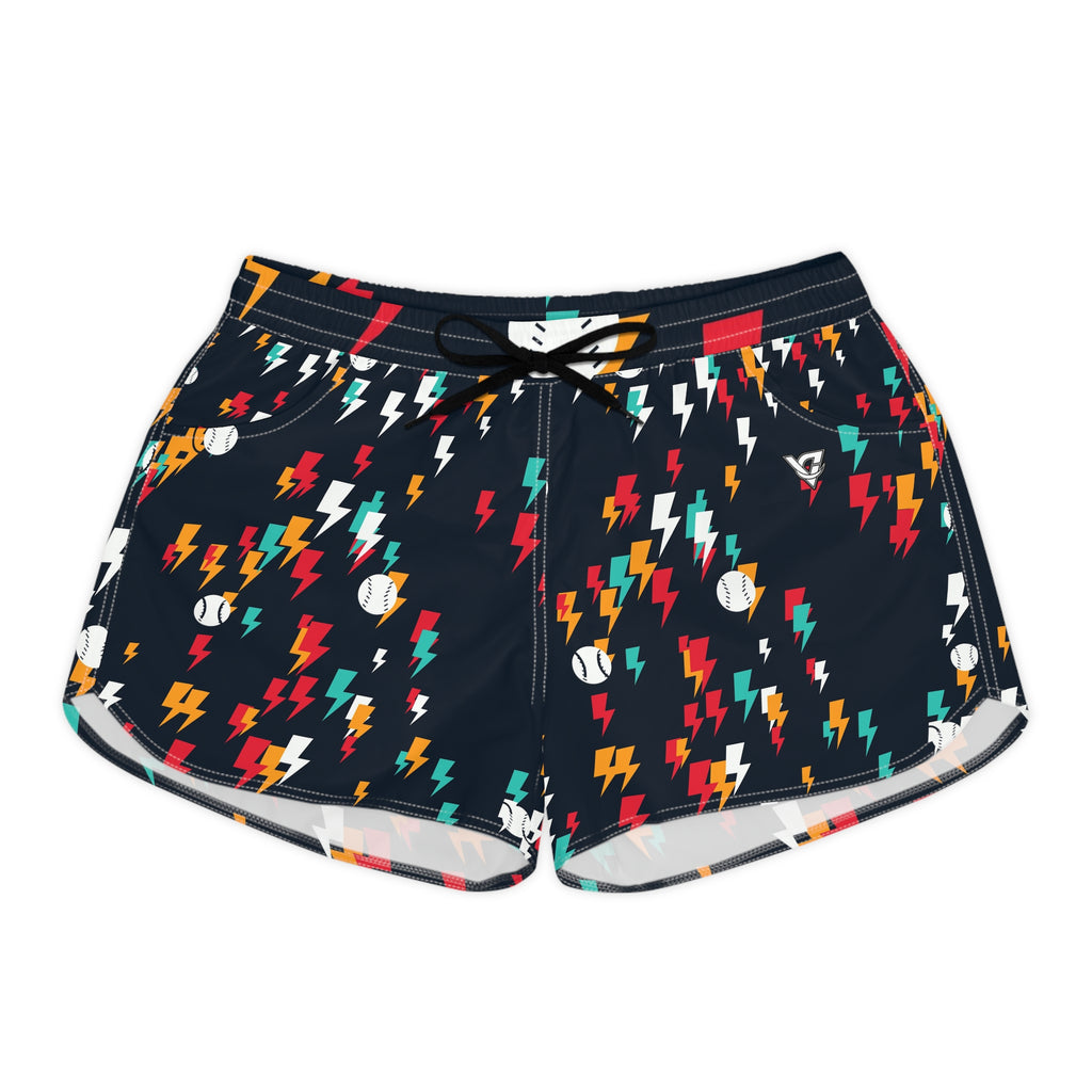 Baseball & Softball Aqua Volt Bolt Strike Women's Athletic Shorts with Pockets