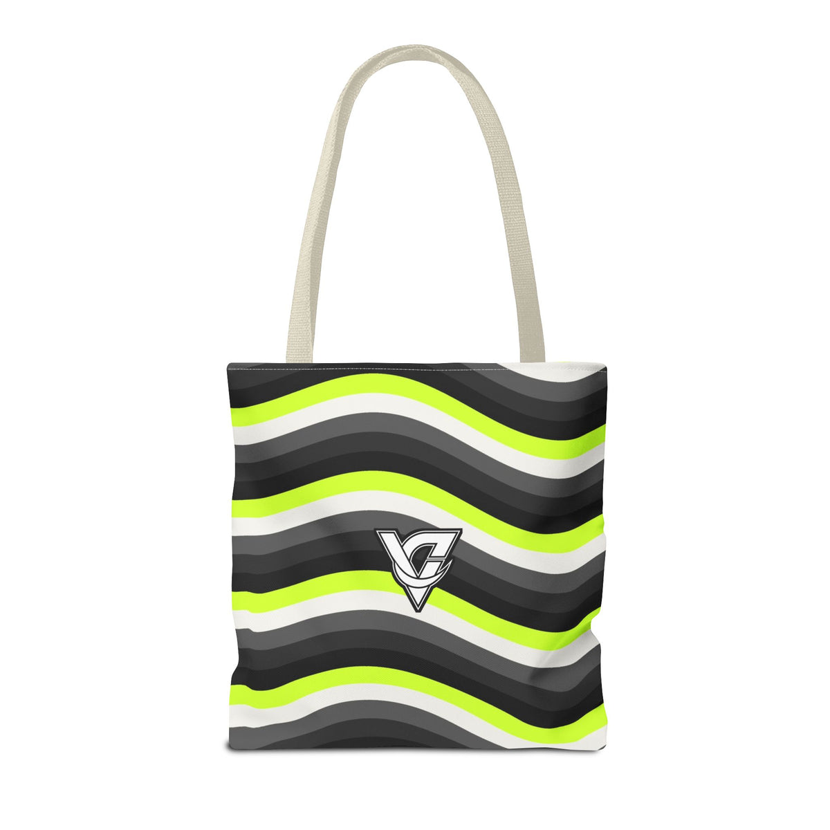 Graphite Wave Tote Bag — All-Over Print Gym & Everyday Tote