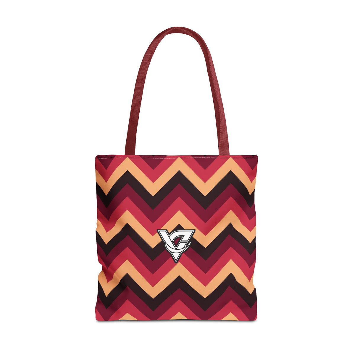 Cranberry Chevron Tote Bag — All-Over Print Gym & Everyday Tote