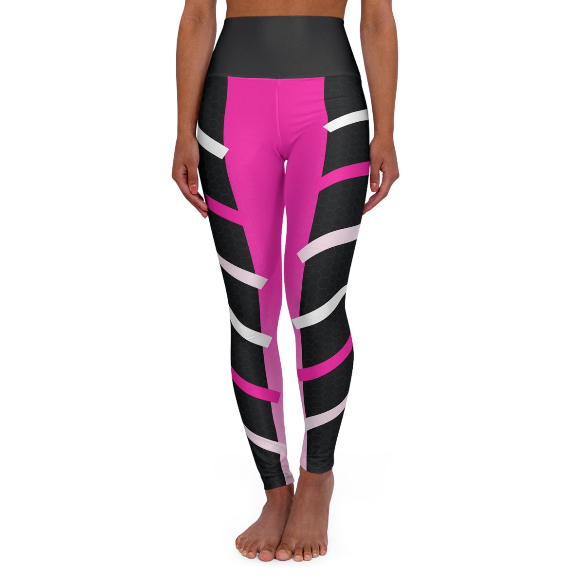 Neon Fusion Hex High-Waisted Yoga Leggings