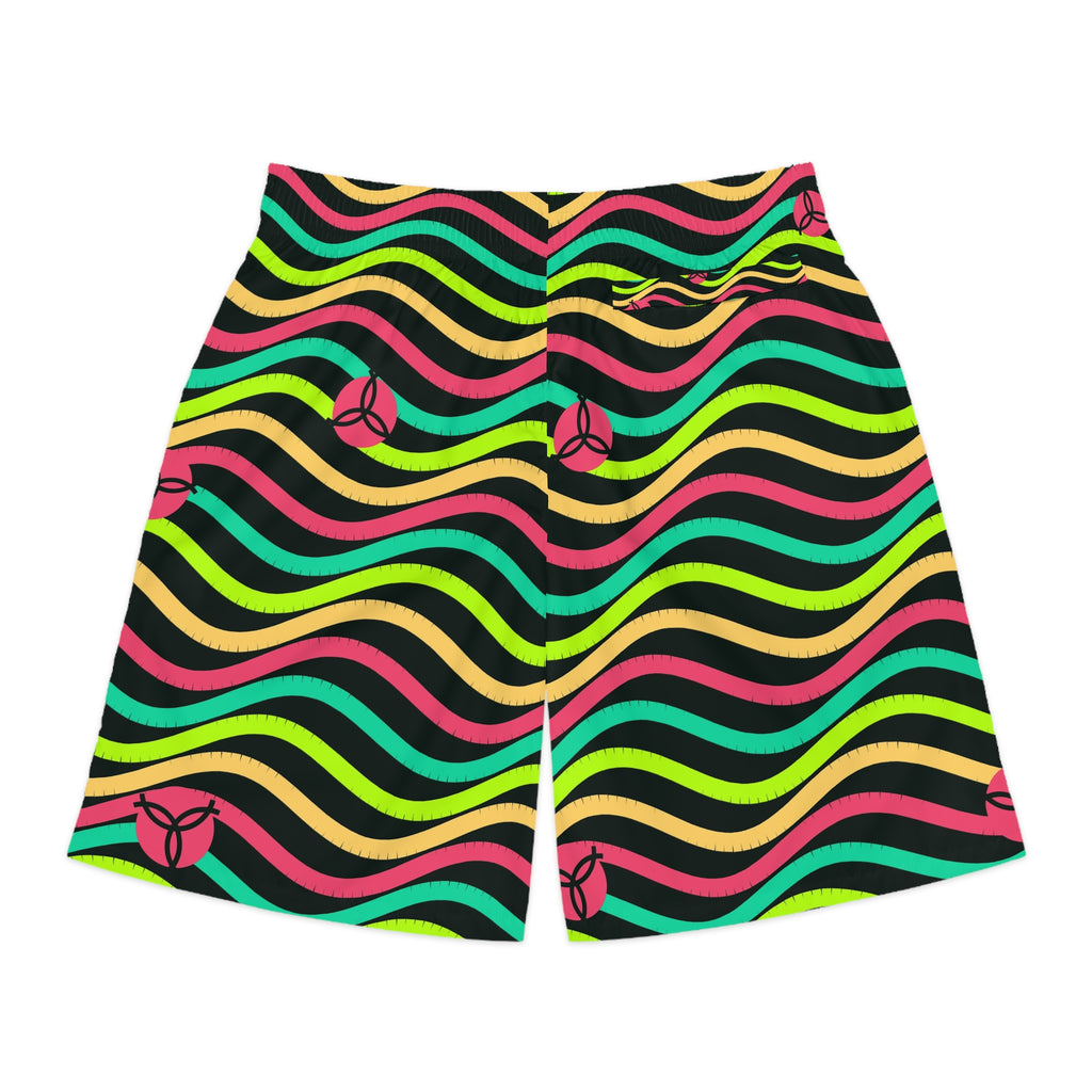 Volleyball Emerald Zest Wave Rider Men's Athletic Shorts with Pockets