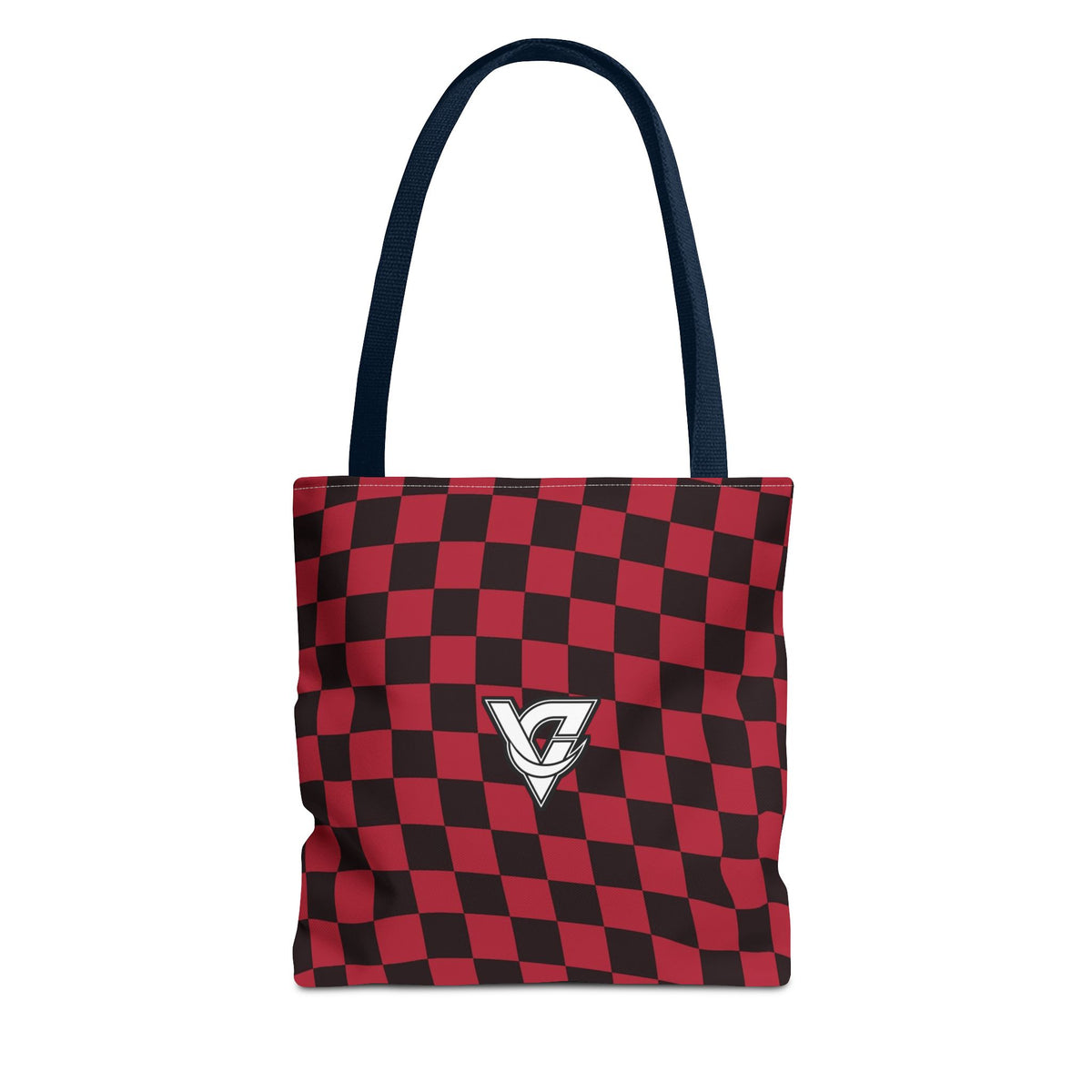 Spiced Wine Warp Check Tote Bag — All-Over Print Gym & Everyday Tote