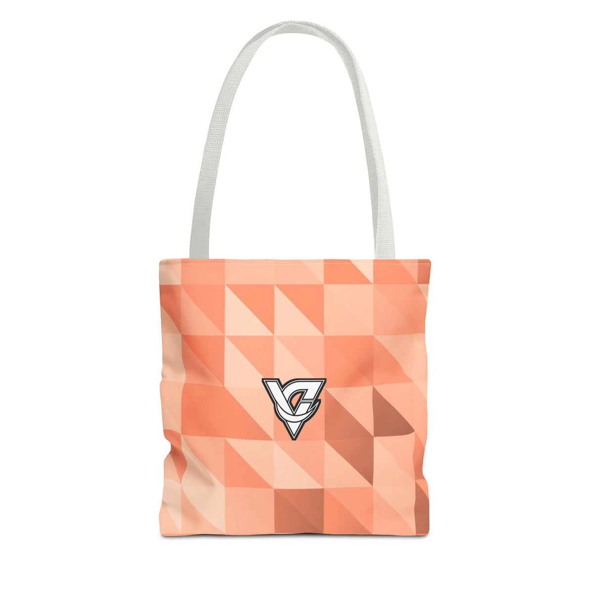 Peach Low-Poly Tote Bag — All-Over Print Gym & Everyday Tote