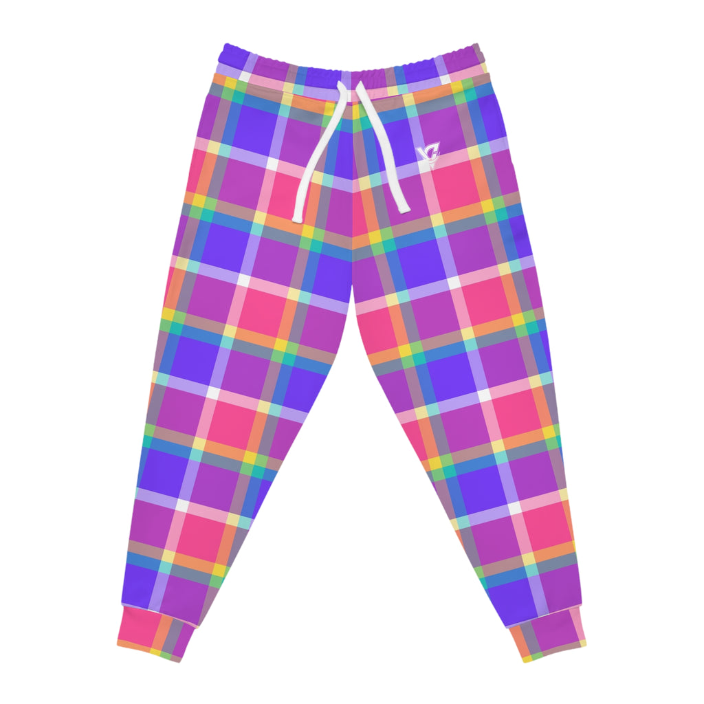 Women's Plaid Pop Joggers – Colorful All-Over Print Athletic Jogger Pants