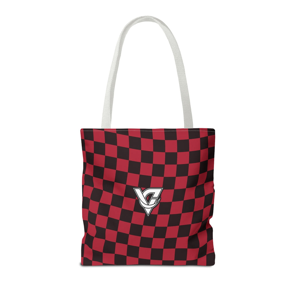 Spiced Wine Warp Check Tote Bag — All-Over Print Gym & Everyday Tote