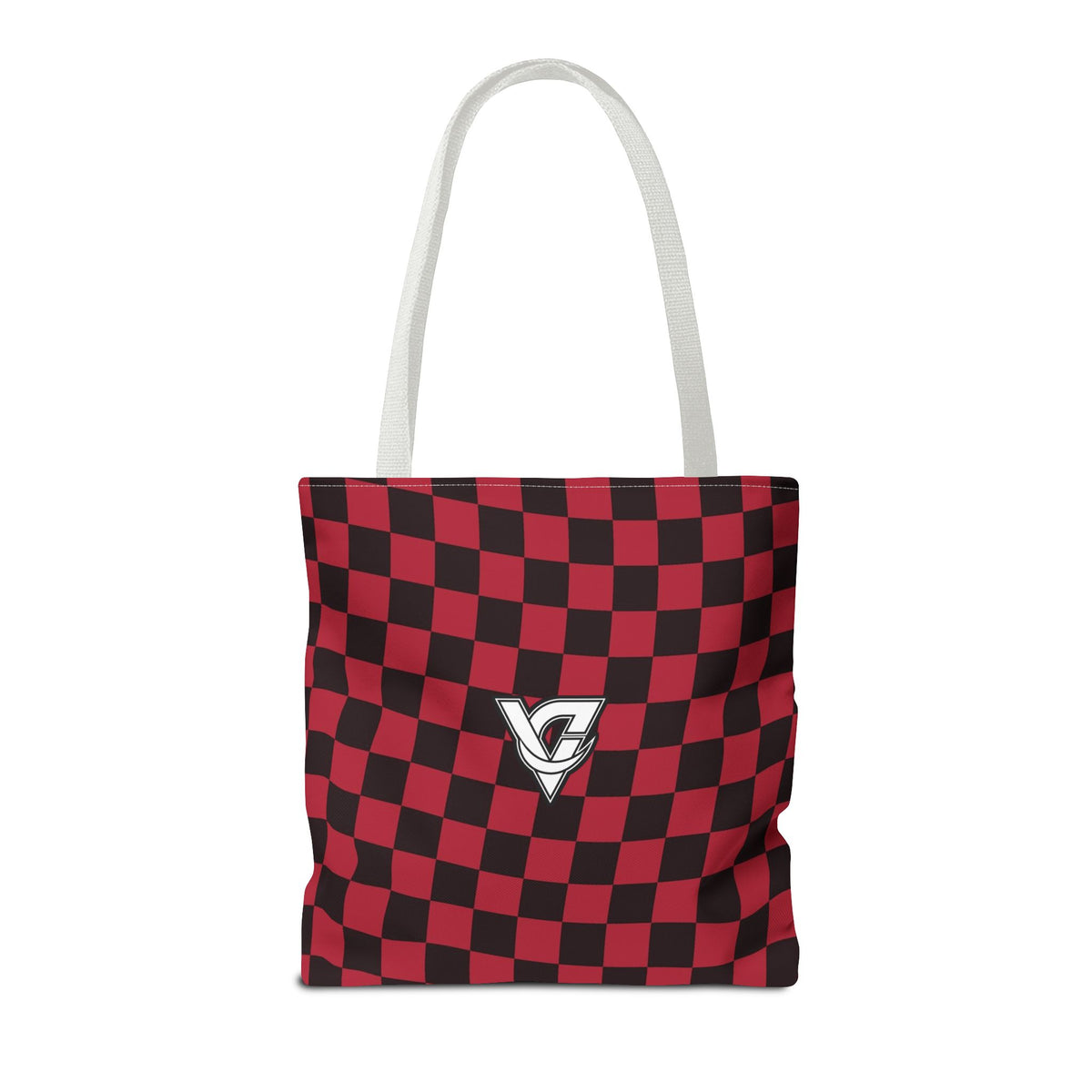 Spiced Wine Warp Check Tote Bag — All-Over Print Gym & Everyday Tote