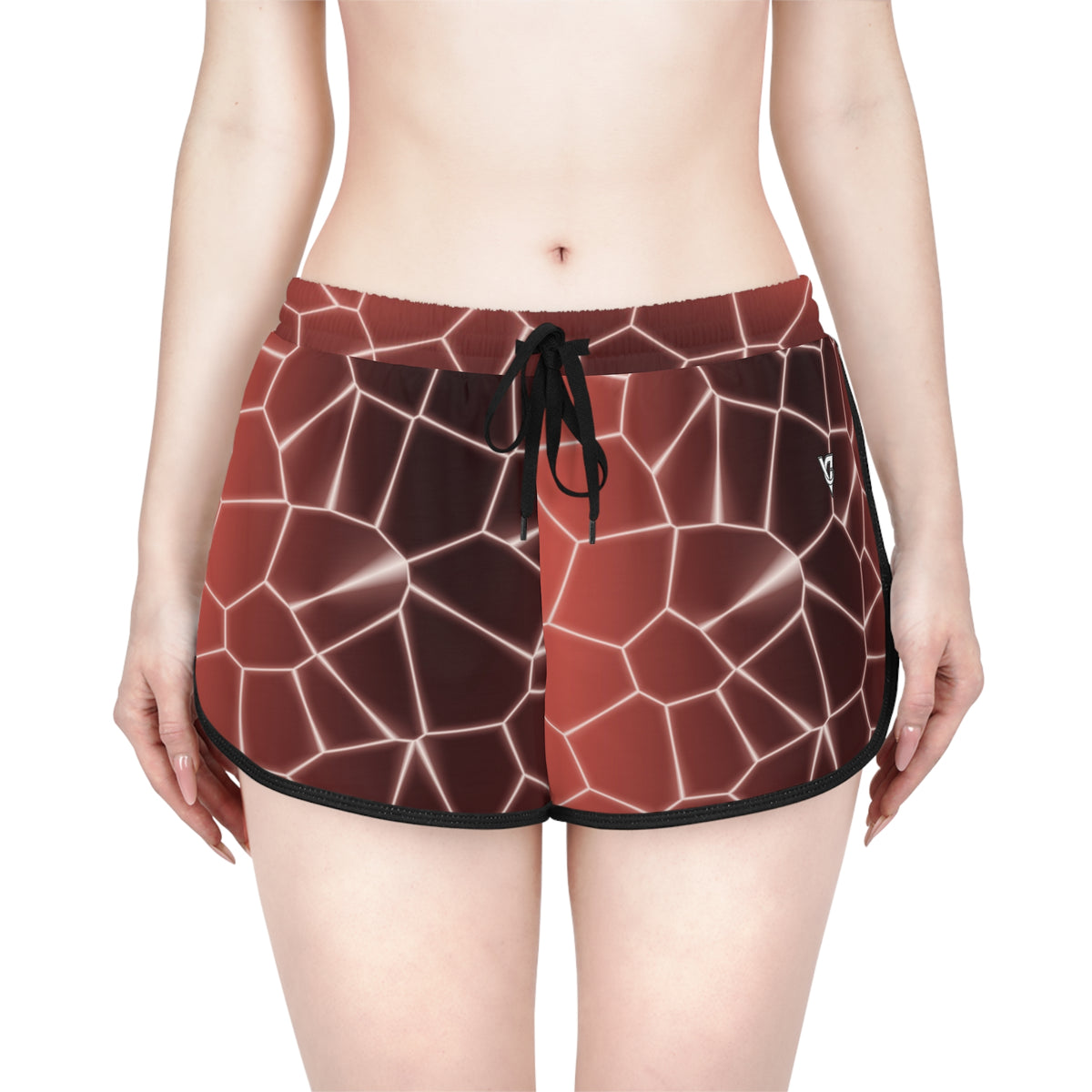 Women's Coral Rift Relaxed Shorts — All-Over Print Running & Workout Shorts