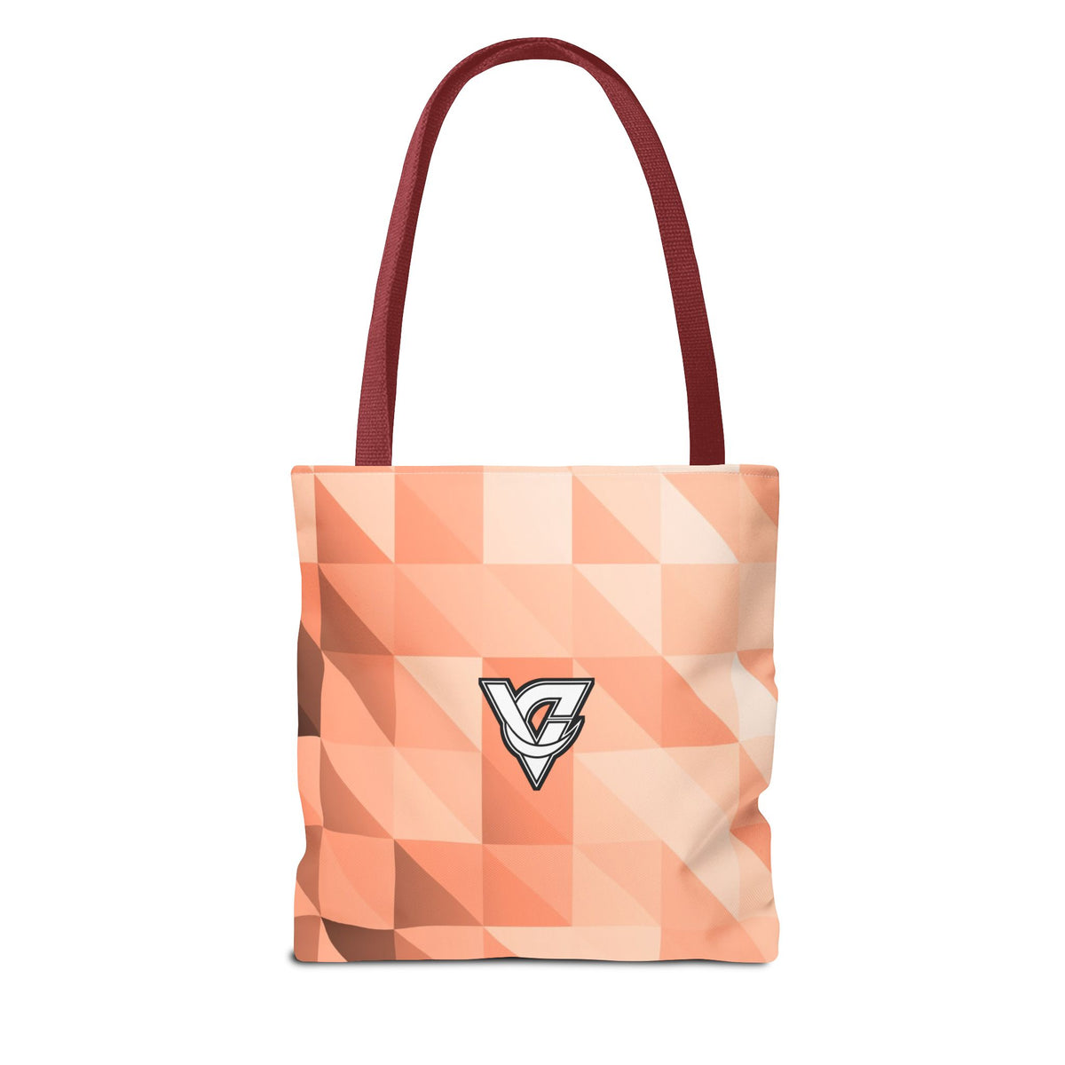 Peach Low-Poly Tote Bag — All-Over Print Gym & Everyday Tote