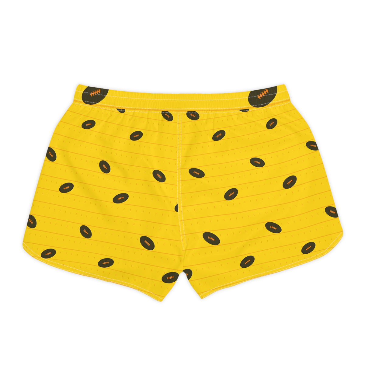 Football Neon Citrus Gridiron Women's Athletic Shorts with Pockets