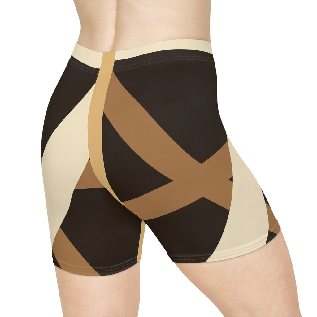 Desert Shard Women's Biker Shorts — High-Waist Workout Shorts