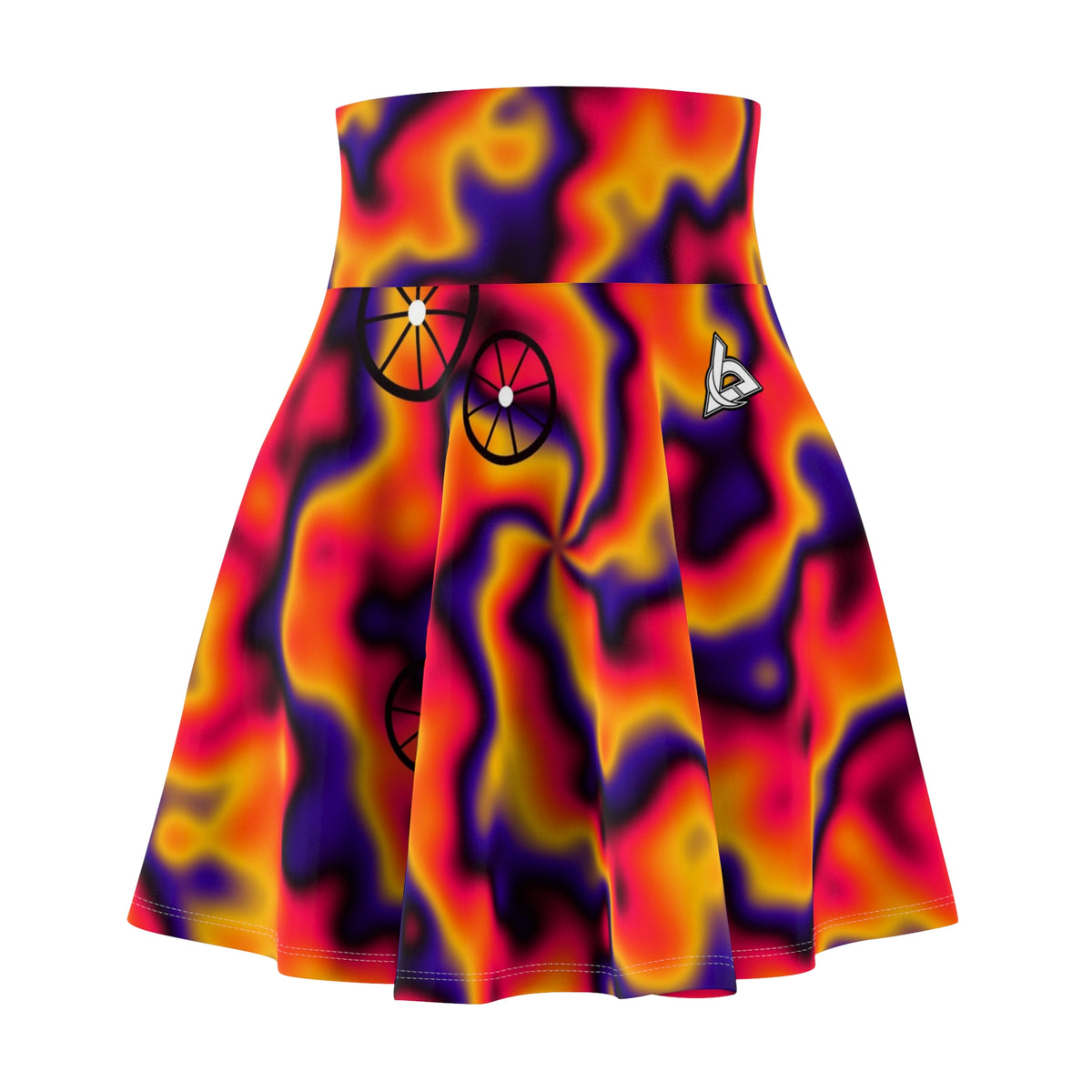 Cycling Hot Lava Tie-Dye Spin Women's Athletic Skater Skirt