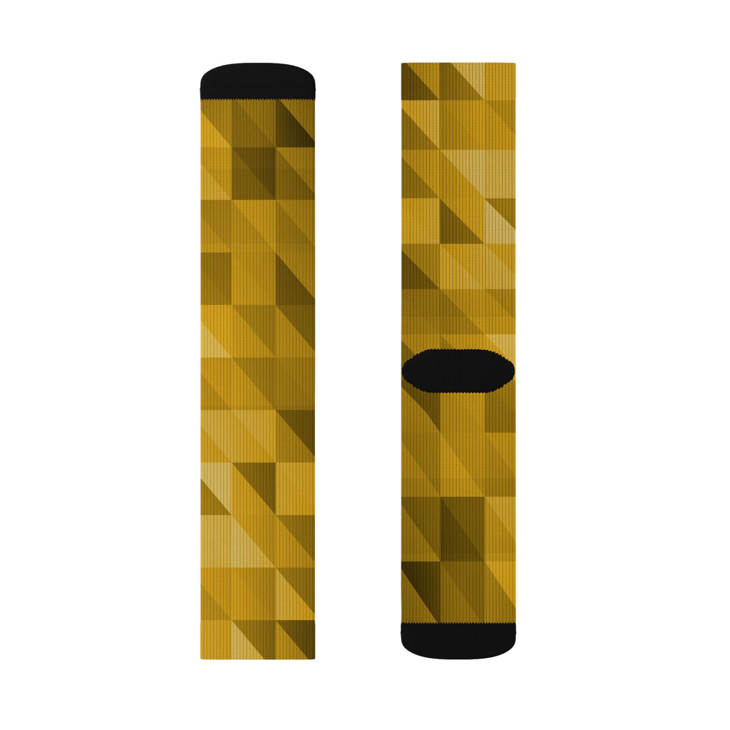Mustard Low-Poly Athletic Crew Socks