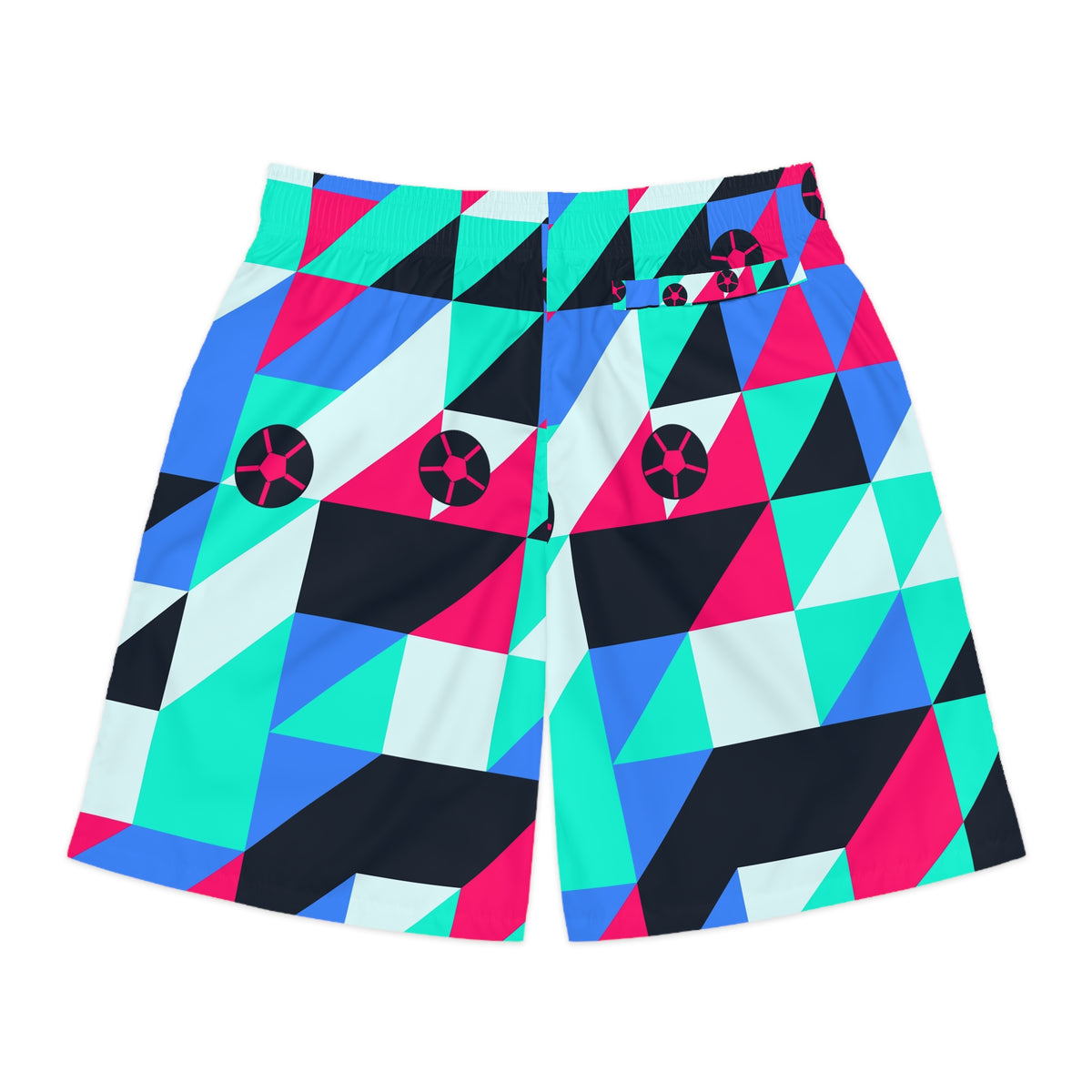 Soccer Arctic Neon Prism Block Men's Athletic Shorts with Pockets