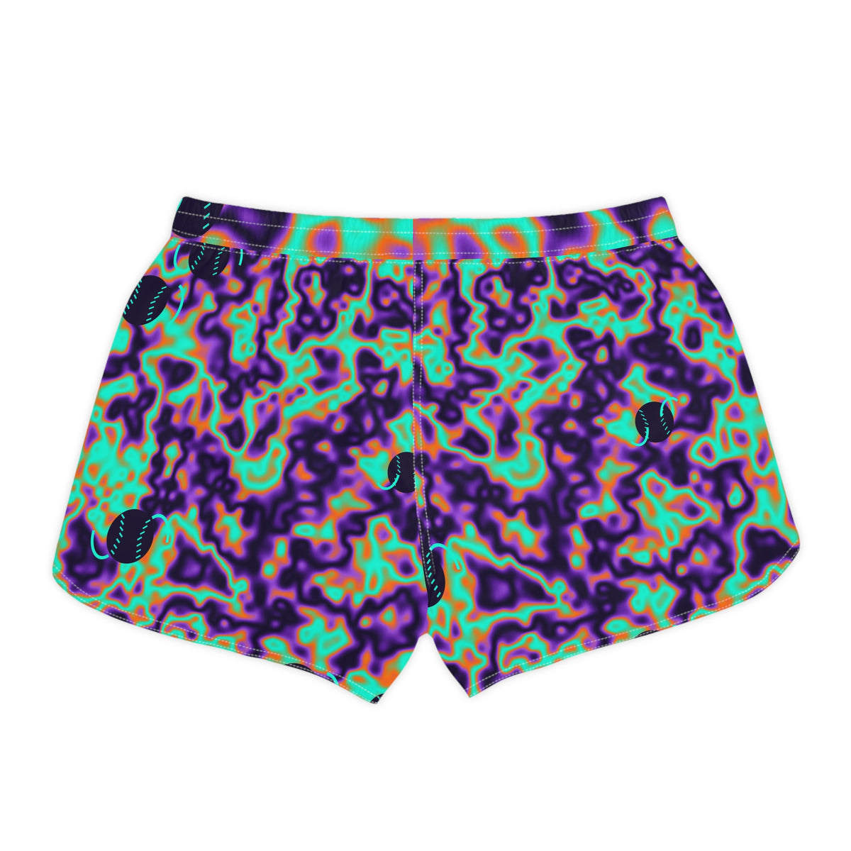 Baseball & Softball Galaxy Glow Marble Flow Women's Athletic Shorts with Pockets