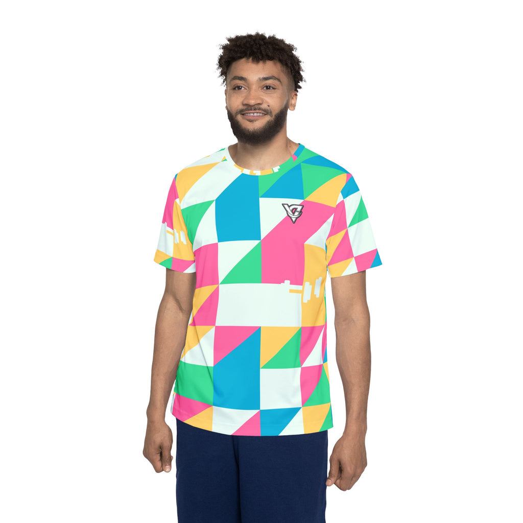 Training & Gym Mint Sorbet Prism Block Men's Sports Jersey
