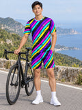 Cycling Midnight Neon Stripe Surge Men's Sports Jersey - front view