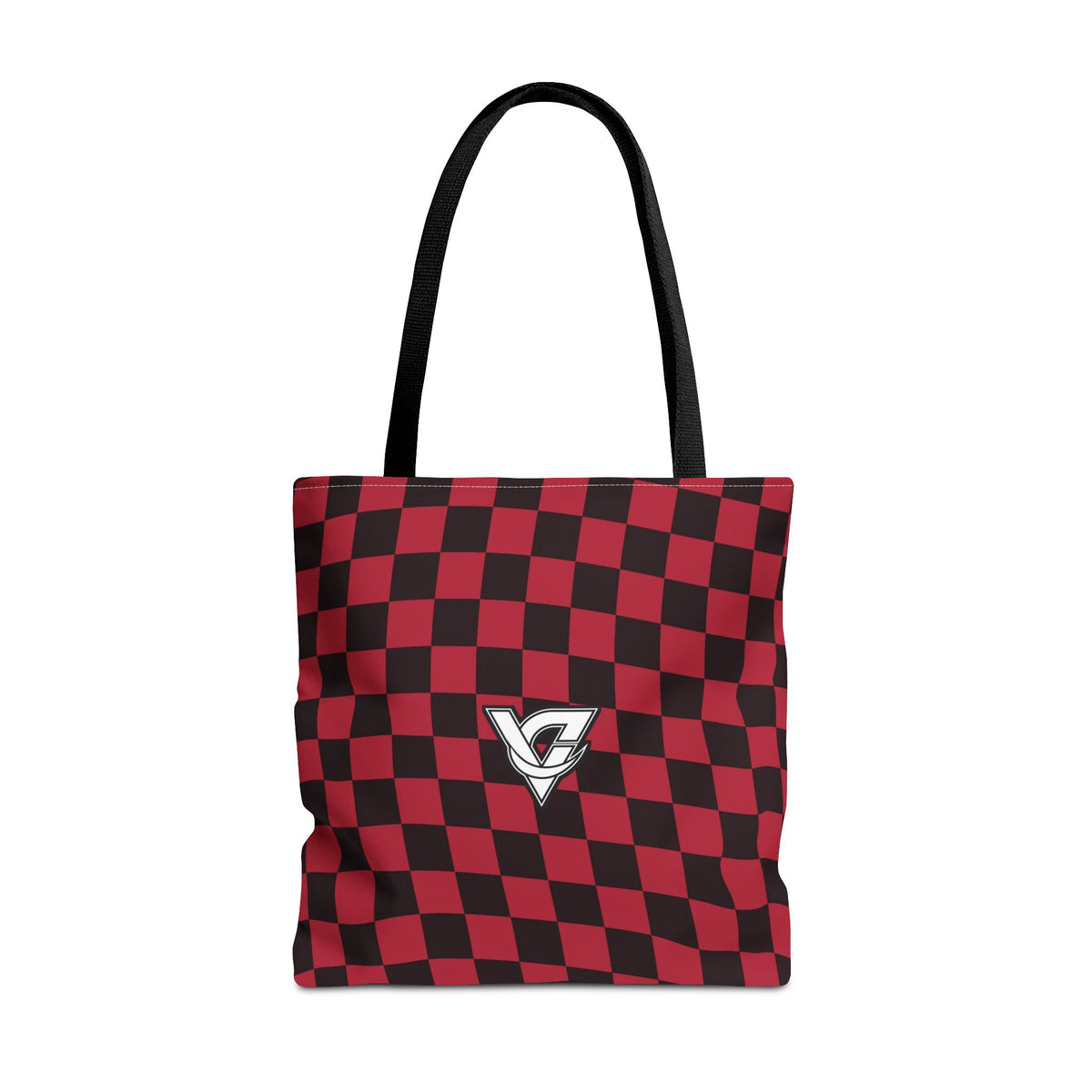 Spiced Wine Warp Check Tote Bag — All-Over Print Gym & Everyday Tote