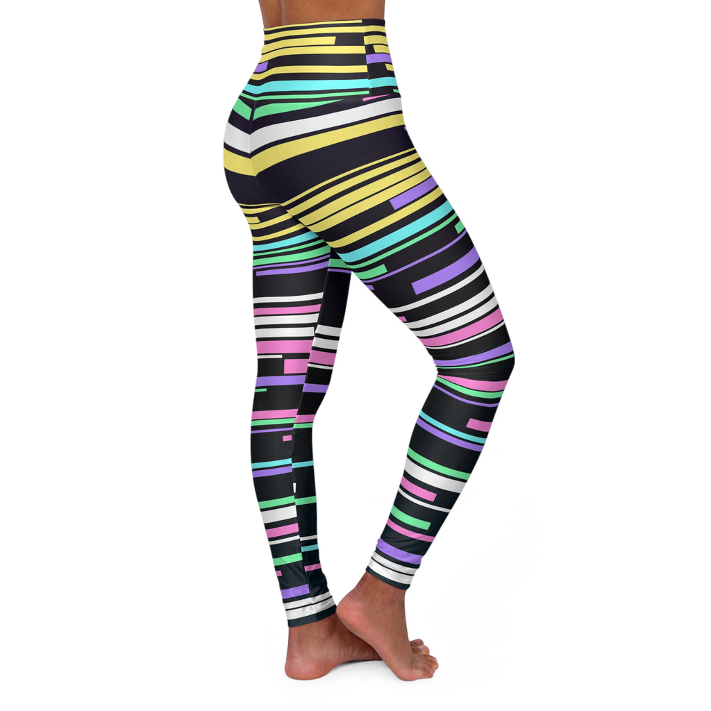 Pastel Glitch High-Waisted Yoga Leggings