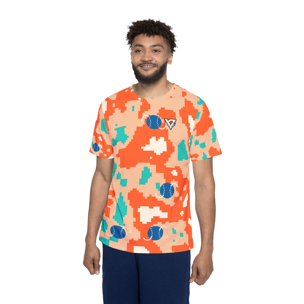 Baseball & Softball Papaya Splash Pixel Camo Men's Sports Jersey
