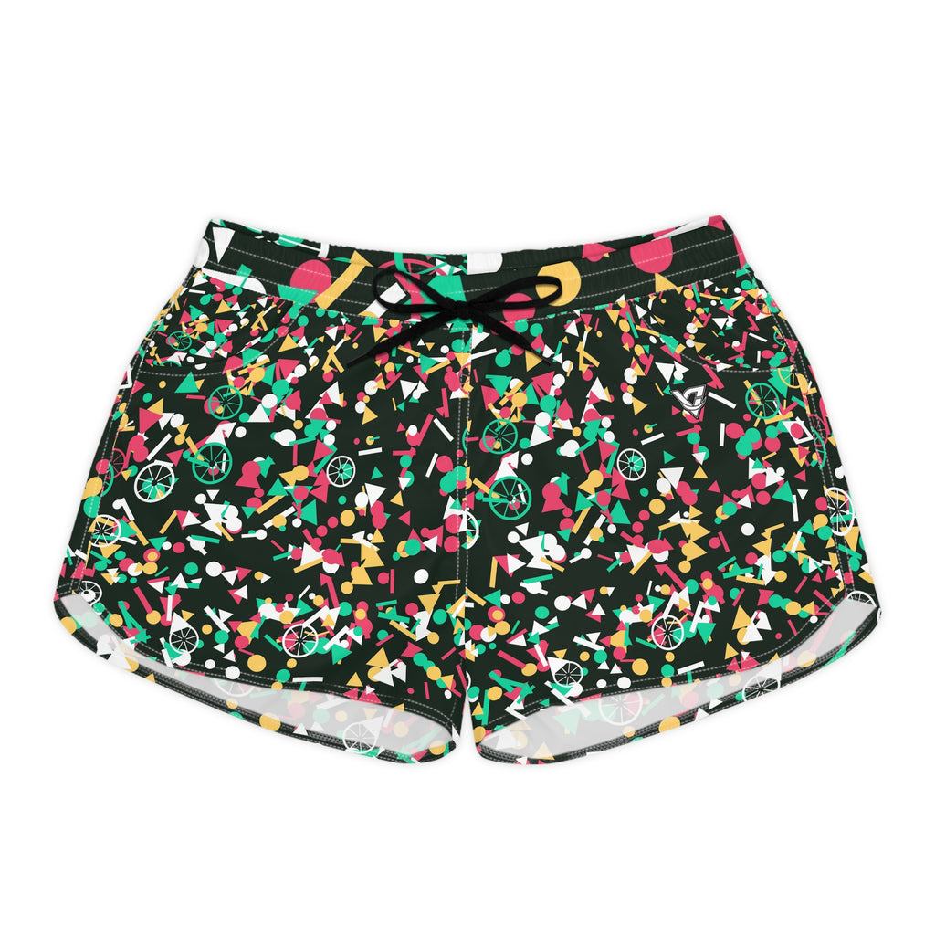 Cycling Watermelon Confetti Pop Women's Athletic Shorts with Pockets