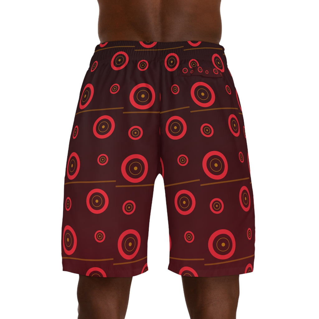 Training & Gym Crimson Blaze Iron Plate Men's Athletic Shorts with Pockets