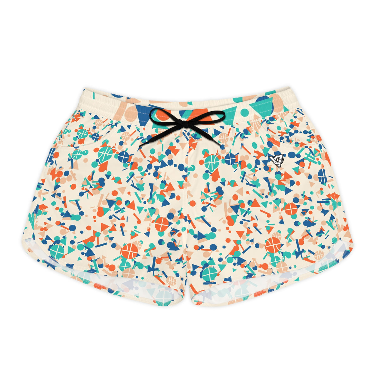 Basketball Papaya Splash Confetti Pop Women's Athletic Shorts with Pockets