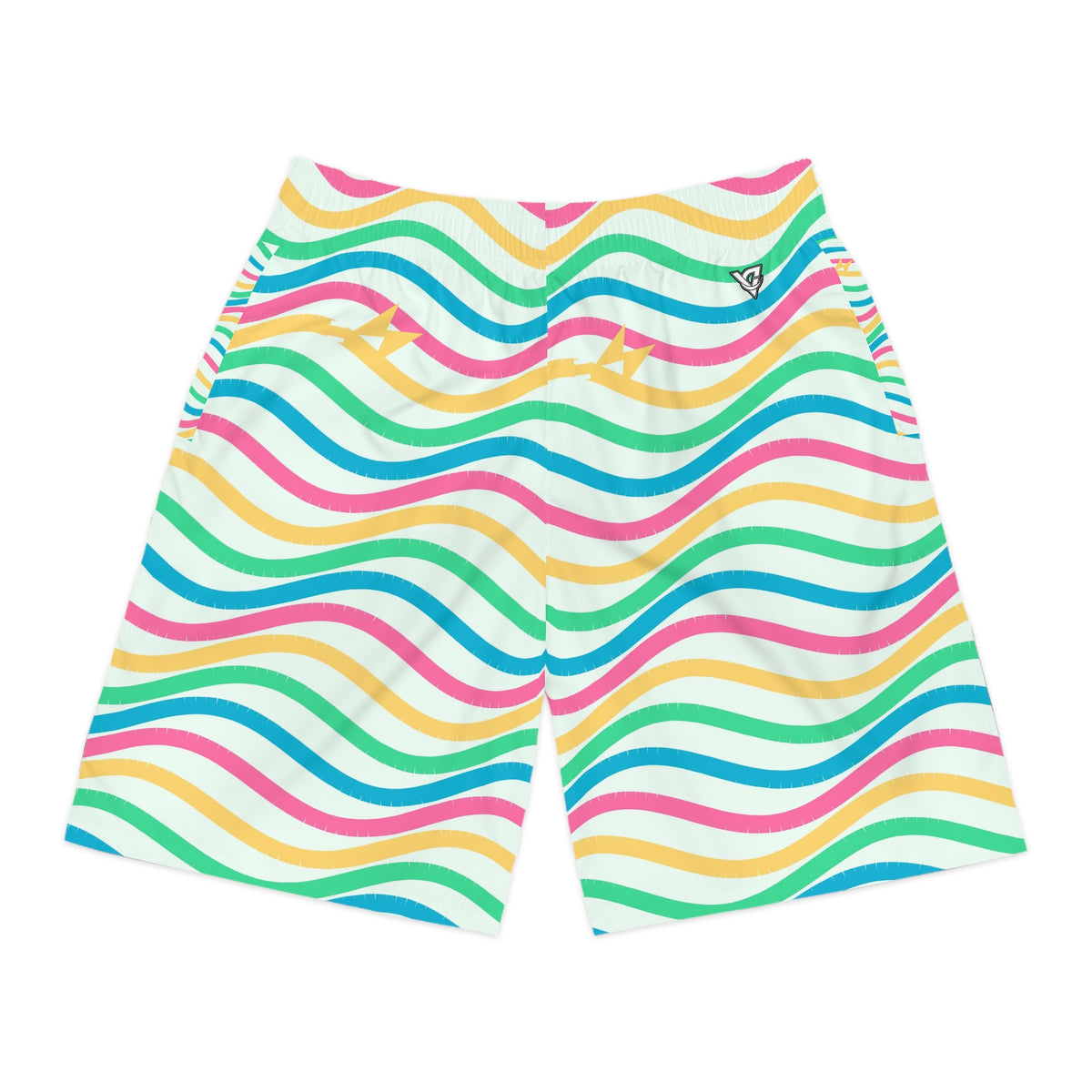 Running Mint Sorbet Wave Rider Men's Athletic Shorts with Pockets