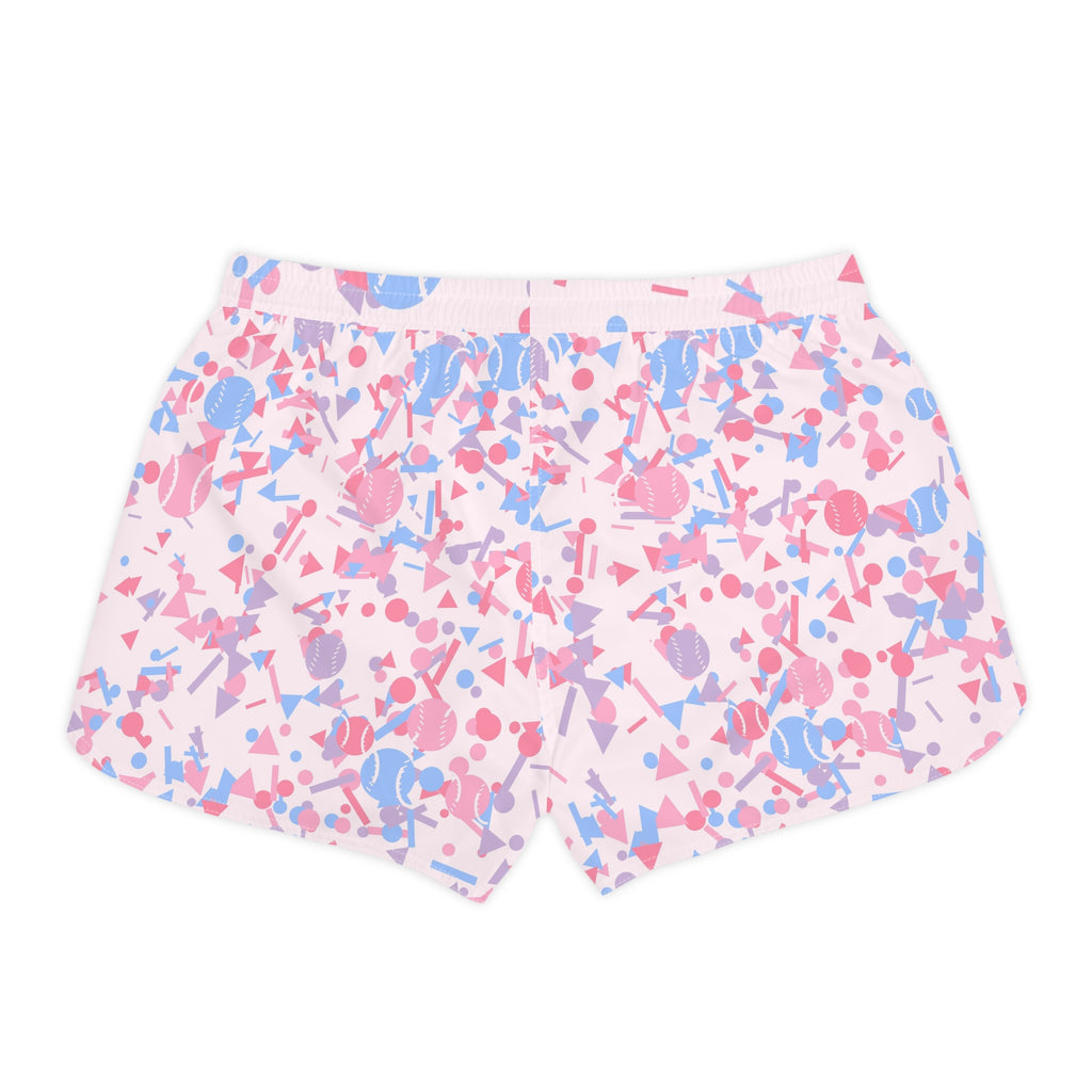 Baseball & Softball Cotton Candy Confetti Pop Women's Athletic Shorts with Pockets