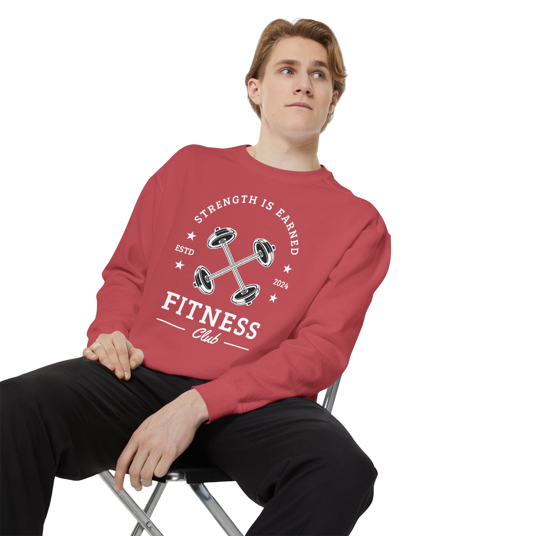 Fitness Club Sweatshirt | "Strength Is Earned" Crewneck