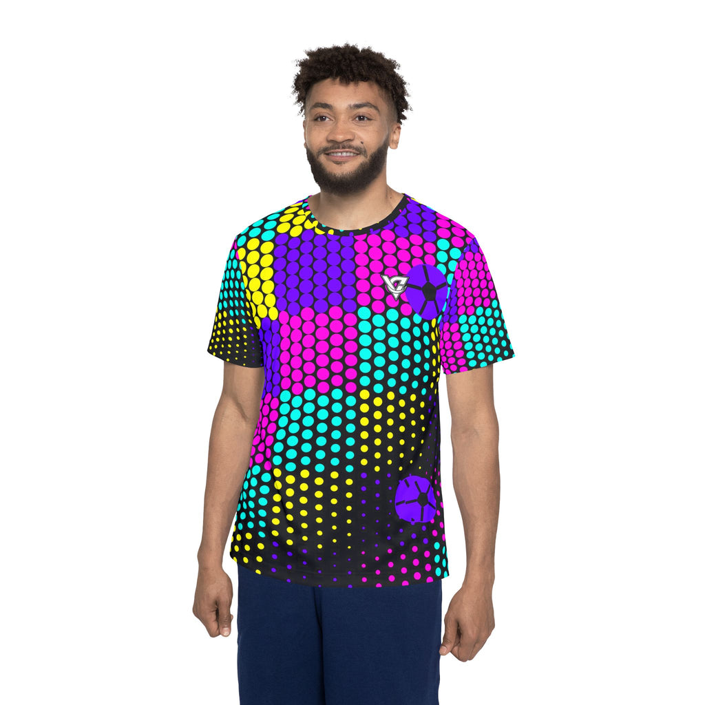 Soccer Midnight Neon Halftone Pulse Men's Sports Jersey