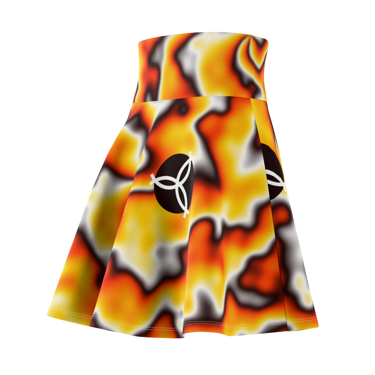 Volleyball Solar Flare Tie-Dye Spin Women's Athletic Skater Skirt