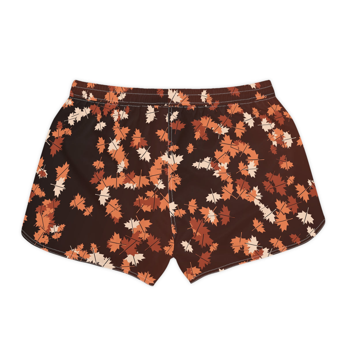 Women's Multipurpose Athletic Shorts with Pockets | Terracotta Falling Leaves