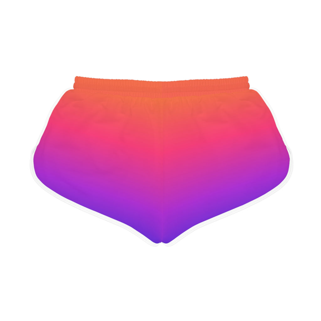 Women's Sunset Ombre Relaxed Shorts – Colorful All-Over Print Running & Workout Shorts