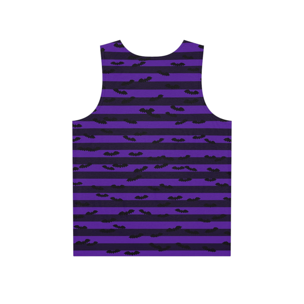 Halloween Witching Purple Bat Stripe Men's Athletic Tank