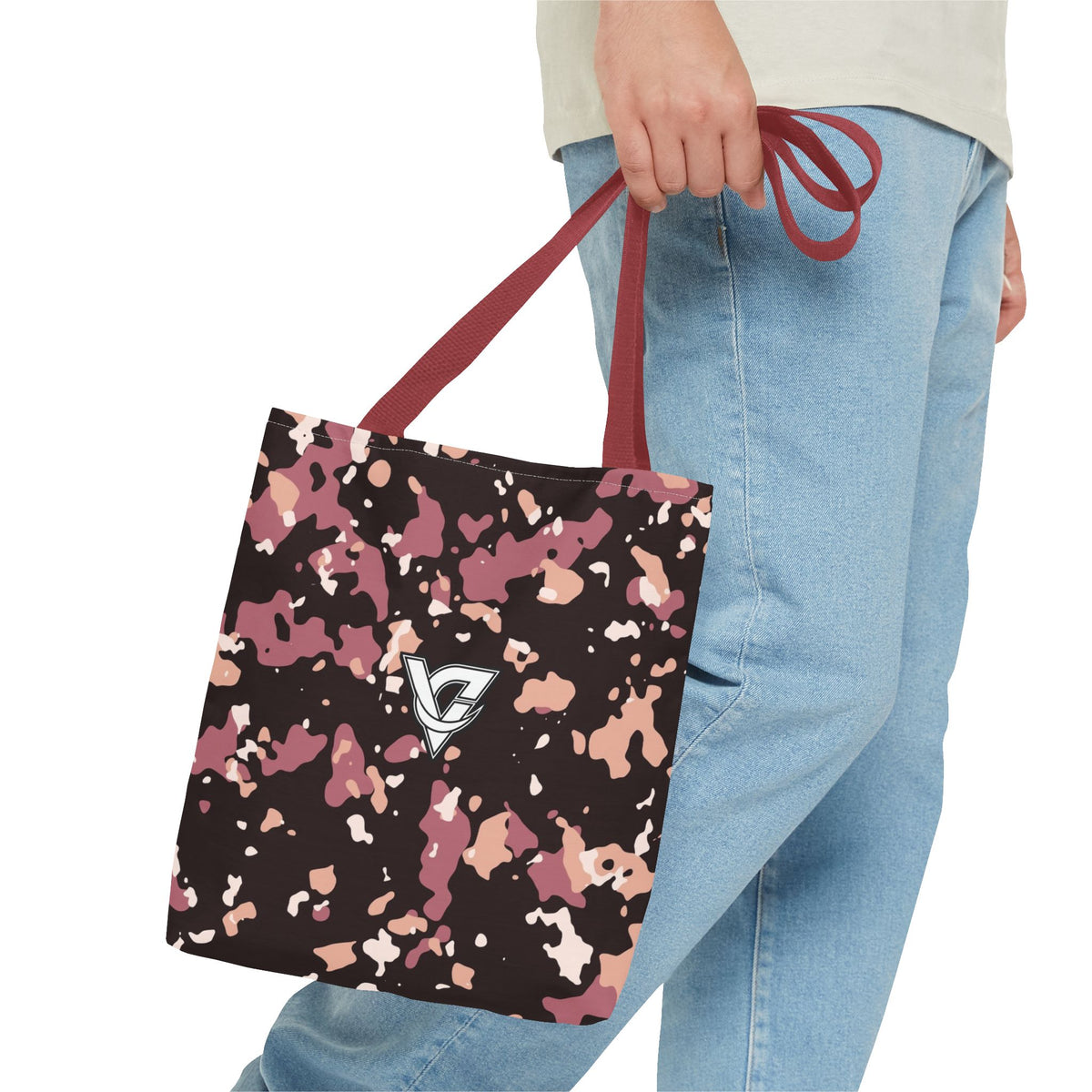 Rose Gold Splatter Tote Bag — All-Over Print Gym & Everyday Tote