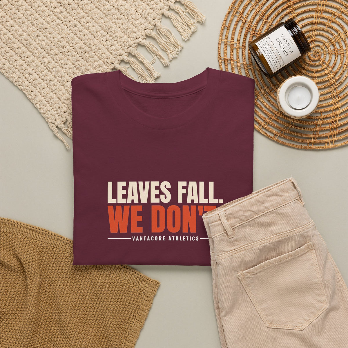Leaves Fall. We Don'T. | Men's Graphic Gym T-Shirt
