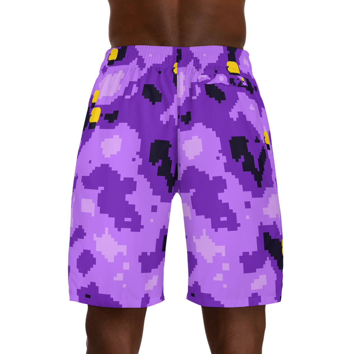 Combat Sports Ultra Grape Pixel Camo Men's Athletic Shorts with Pockets