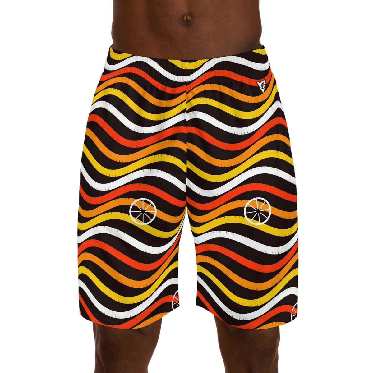 Cycling Solar Flare Wave Rider Men's Athletic Shorts with Pockets