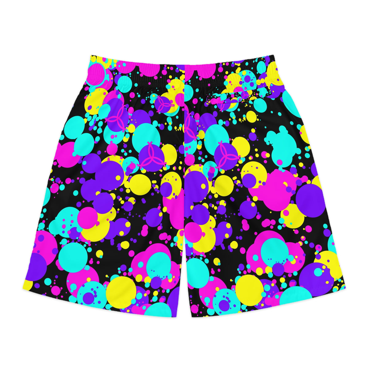Volleyball Midnight Neon Splash Zone Men's Athletic Shorts with Pockets