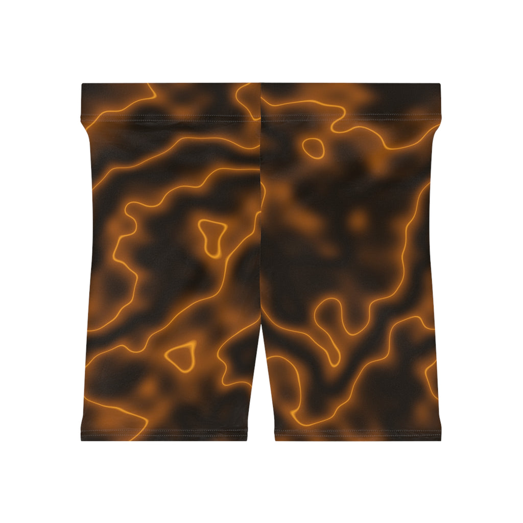 Amber Marble Women's Biker Shorts — High-Waist Workout Shorts