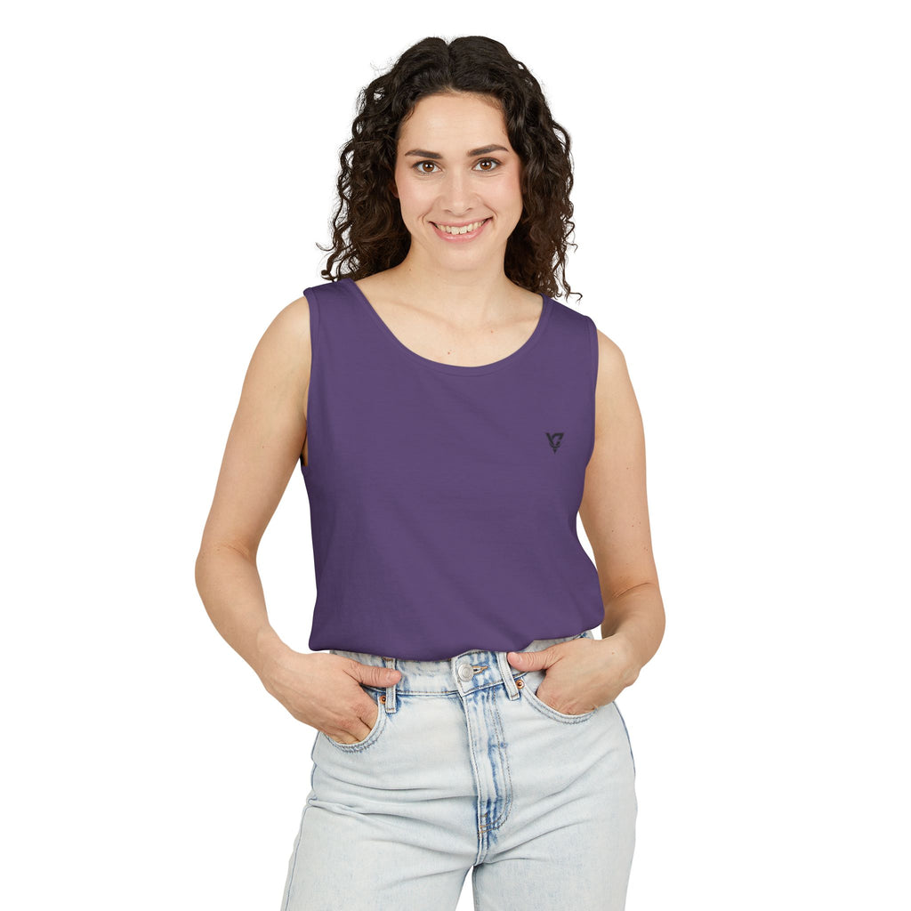Minimal Geometric Triangle Logo Tank Top | Chest Emblem