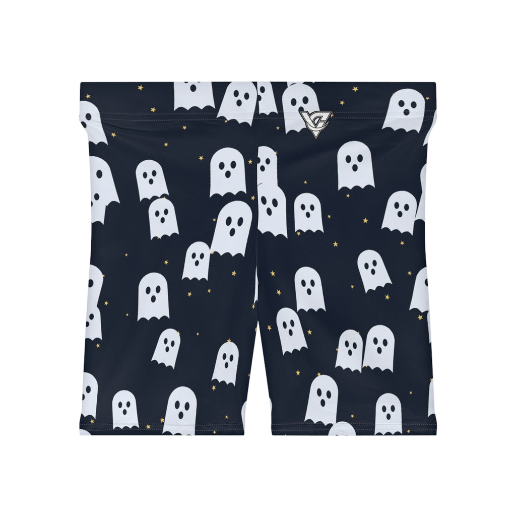 Halloween Ghostly Night Ghost Parade Women's Biker Shorts — High-Waist Workout Shorts