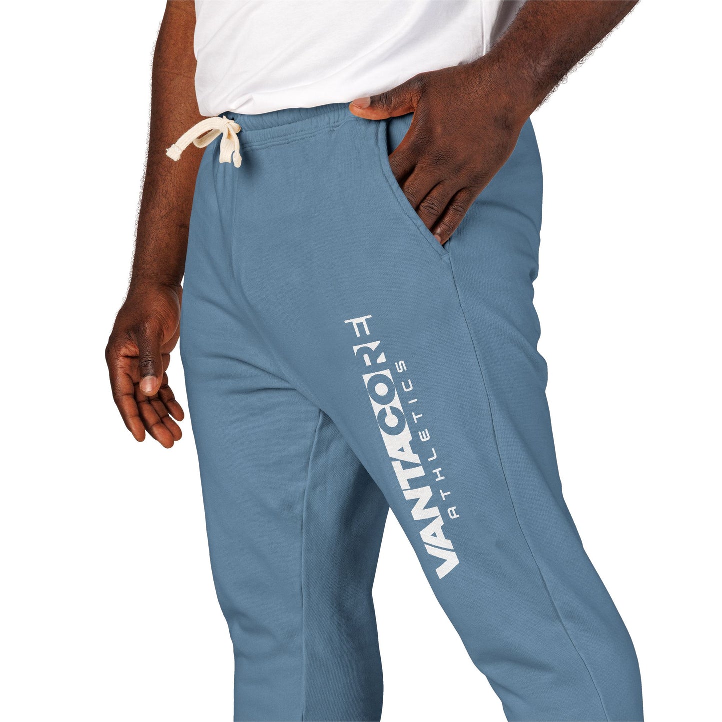 Copy of Vertical 'VANTOCOL?' Graphic Sweatpants — Garment-Dyed Fleece Joggers