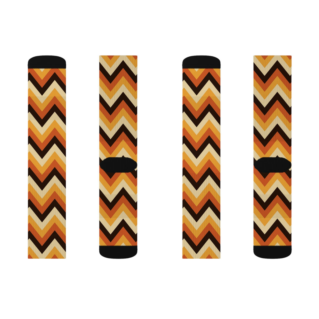 Golden Hour Chevron Athletic Crew Socks
