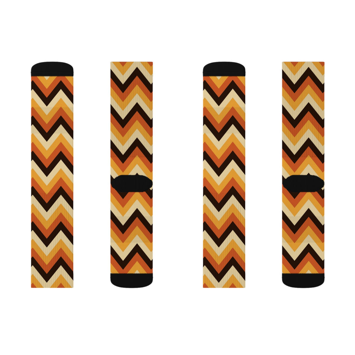 Golden Hour Chevron Athletic Crew Socks