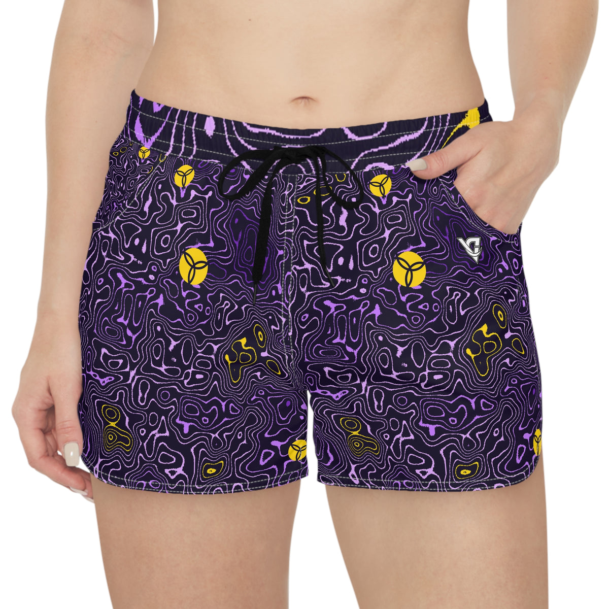 Volleyball Ultra Grape Topo Trail Women's Athletic Shorts with Pockets