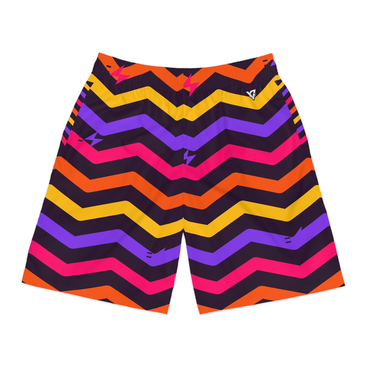 Running Berry Blast Chevron Rush Men's Athletic Shorts with Pockets