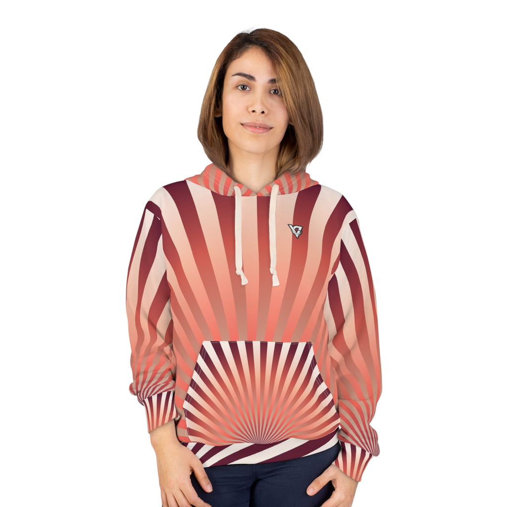 Coral Sunburst Women's Pullover Hoodie