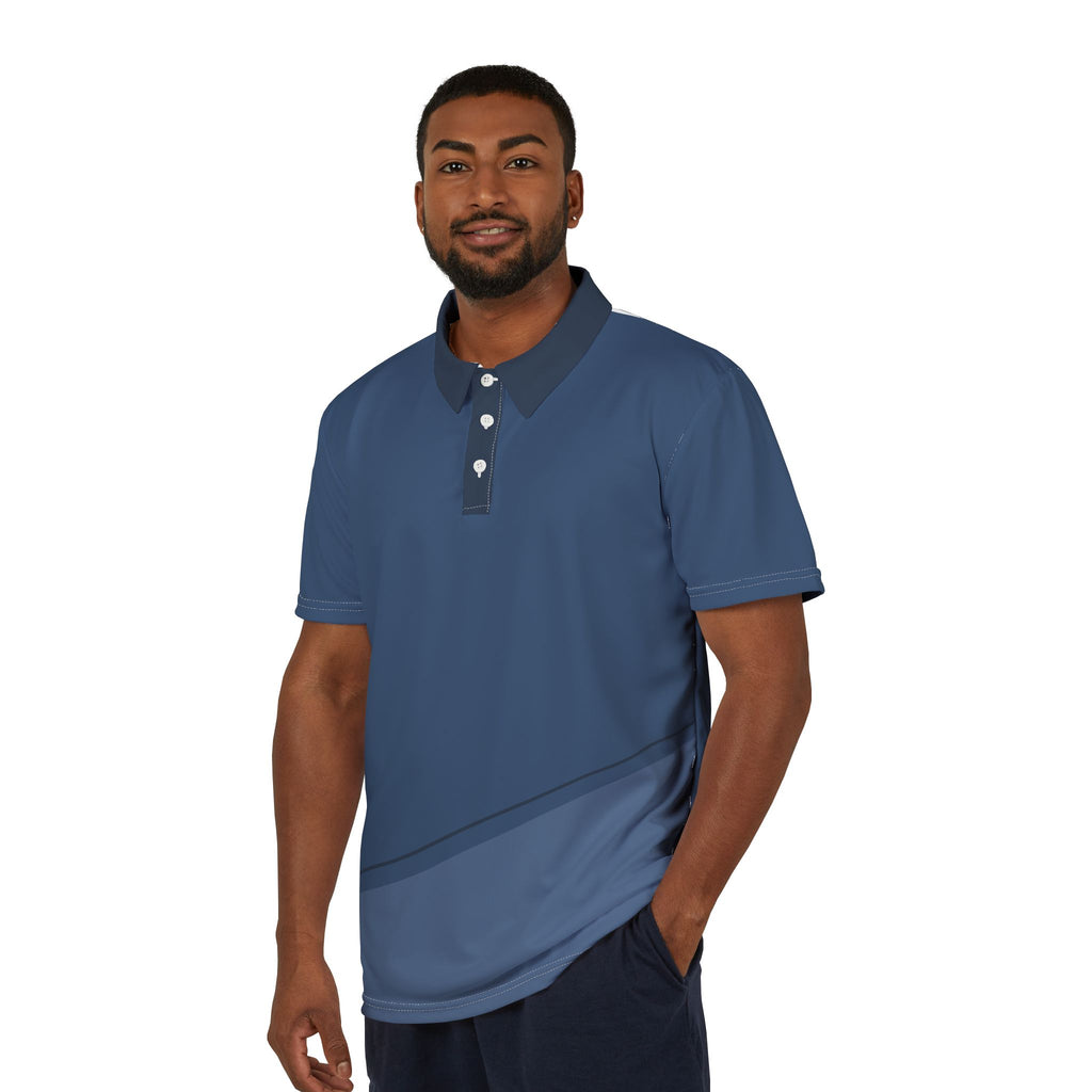 Navy Diagonal Sport Polo Shirt